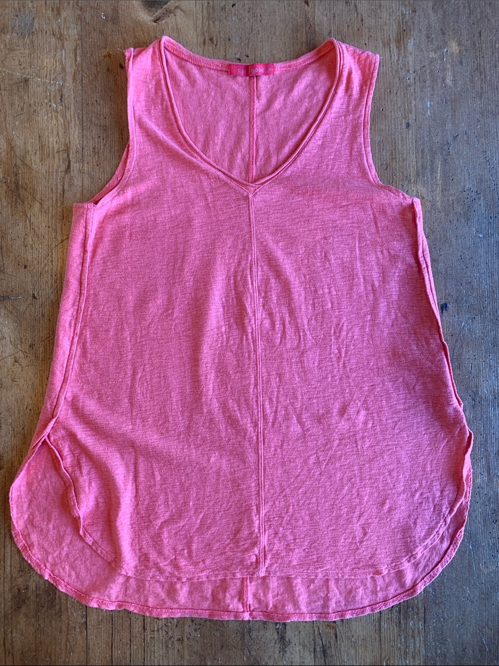 cut loose Pink V-Neck Tank Top